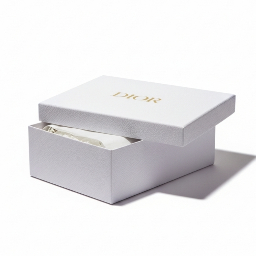 Christian Dior Nesting Storage Box with Stuffing in White and Gold NWOT